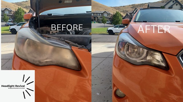Headlight restoration, before and after