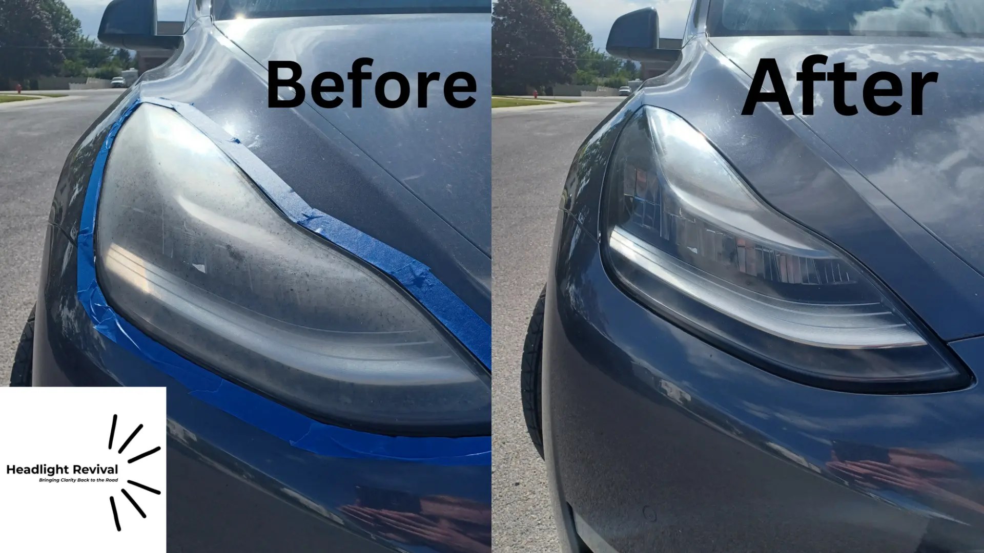 Headlight restoration, before and after